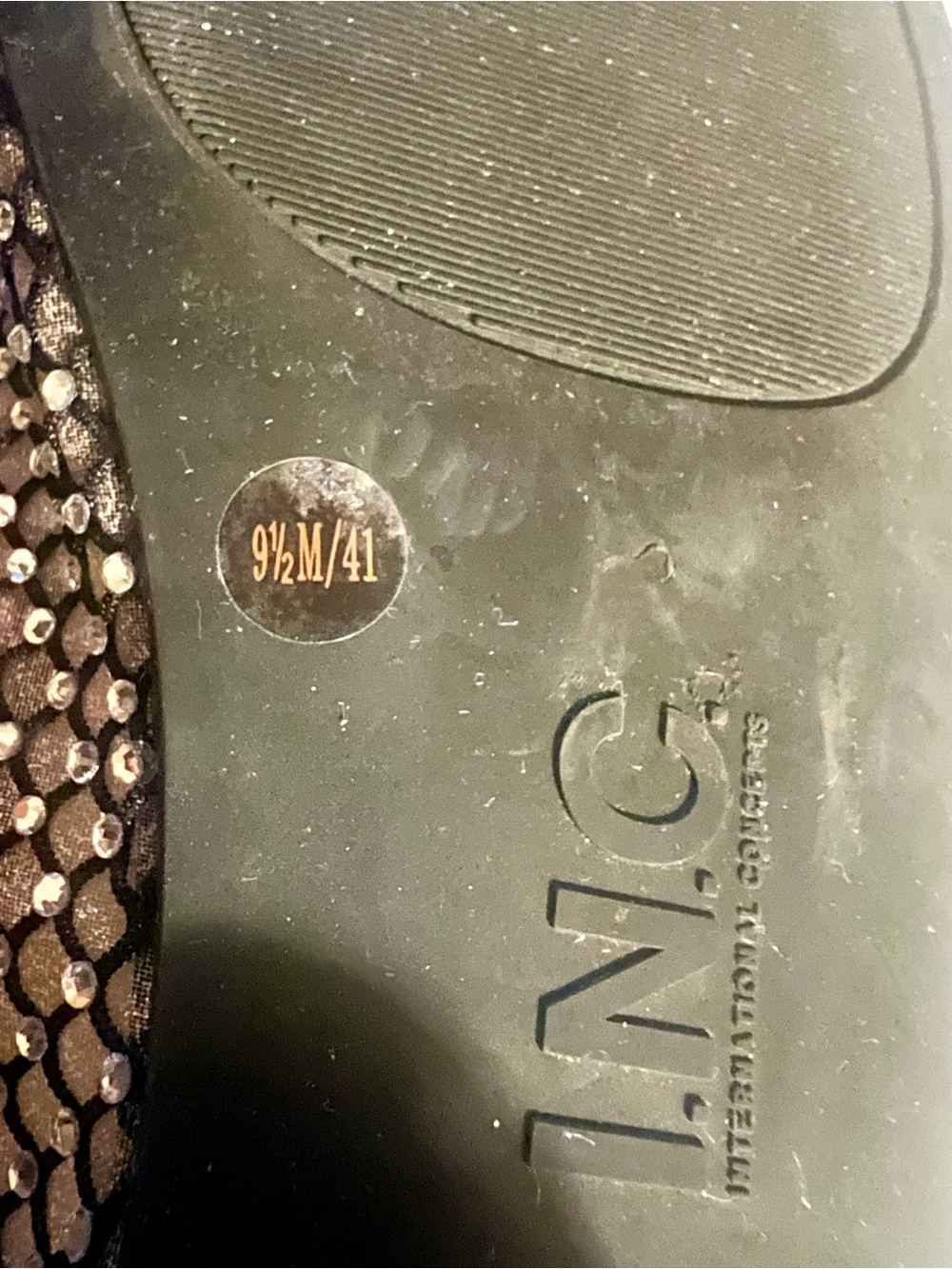 INC Black Mesh Ballet Flats Size 9.5 with Sparkles - Picture 7 of 9